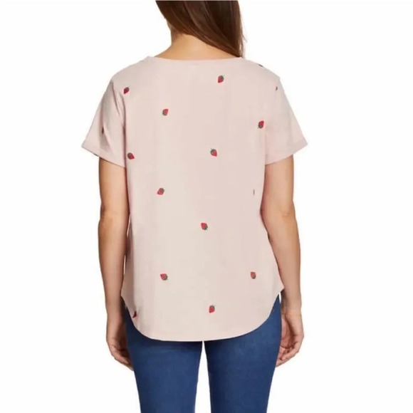 VINTAGE AMERICA ladies shirt with Embroidered Strawberries size large NWT - Picture 3 of 10